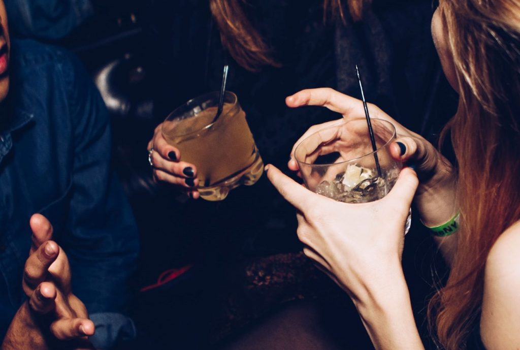 People drinking at a party